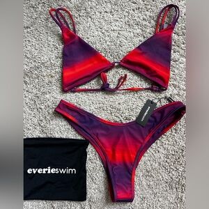 Everiswim Bikini Sunset Red and Purple Bikini Set Large